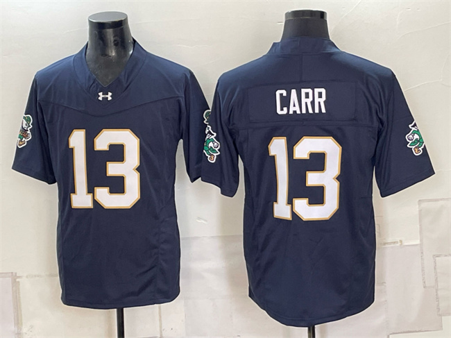 Men's Notre Dame Fighting Irish #13 CJ Carr Navy F.U.S.E. Limited Stitched Jersey